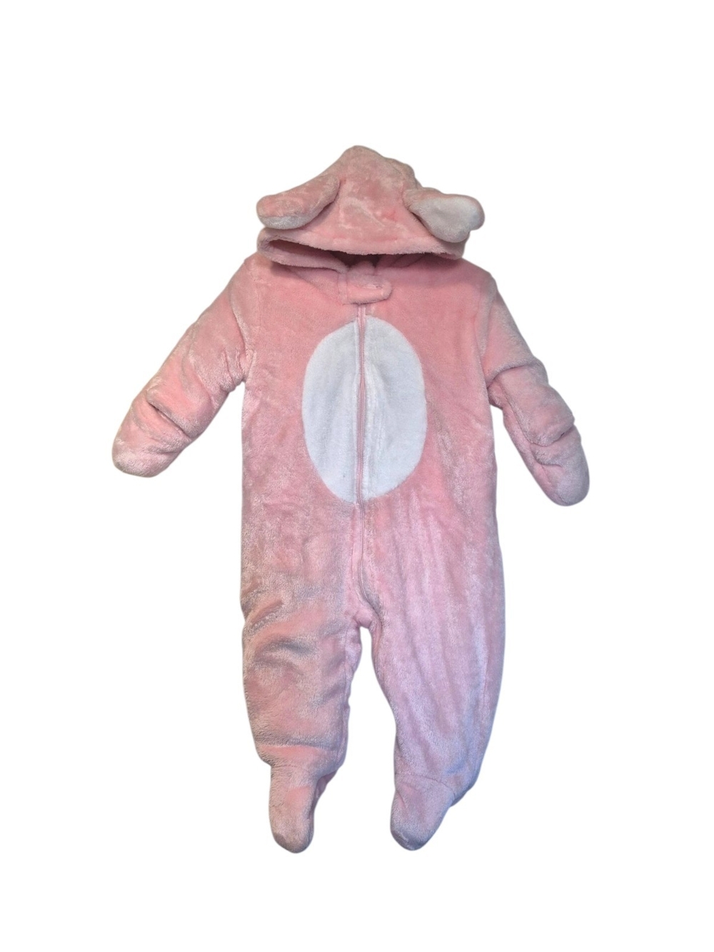 Little Wonders Pink Plush Hooded Bunny Bunting suit 9-12 Months